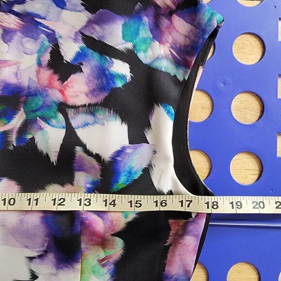 Antonio Melani Floral Sleeveless Sheath Dress Black Purple Size 10 - Picture 8 of 16